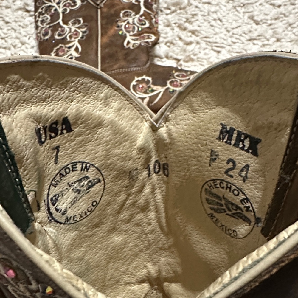 Embroidered & Rhinestone Cowboy Boots - Picture 4 of 7